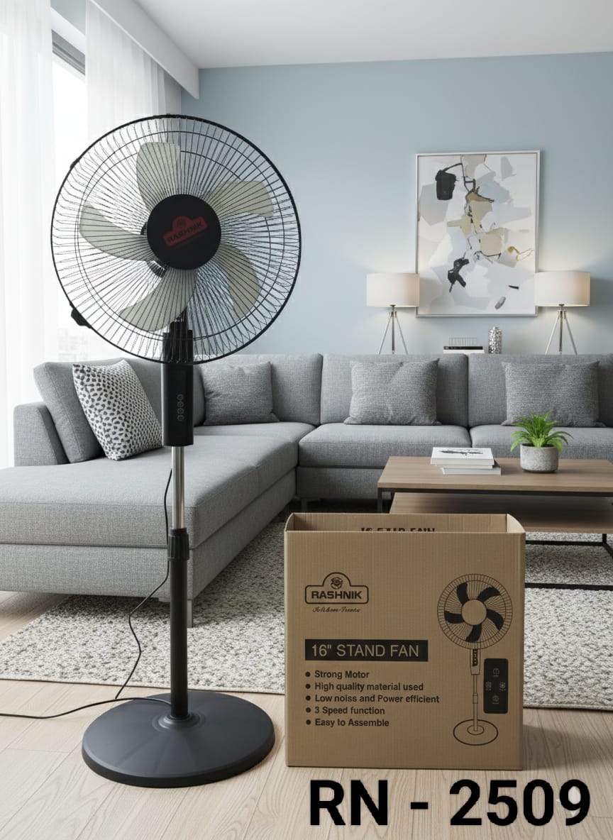 Rashnik standing fan with remote if you have been planning to buy or replace the old one, then this stylish standing fan from rashnik a can be a good choice.
Powerful Motor