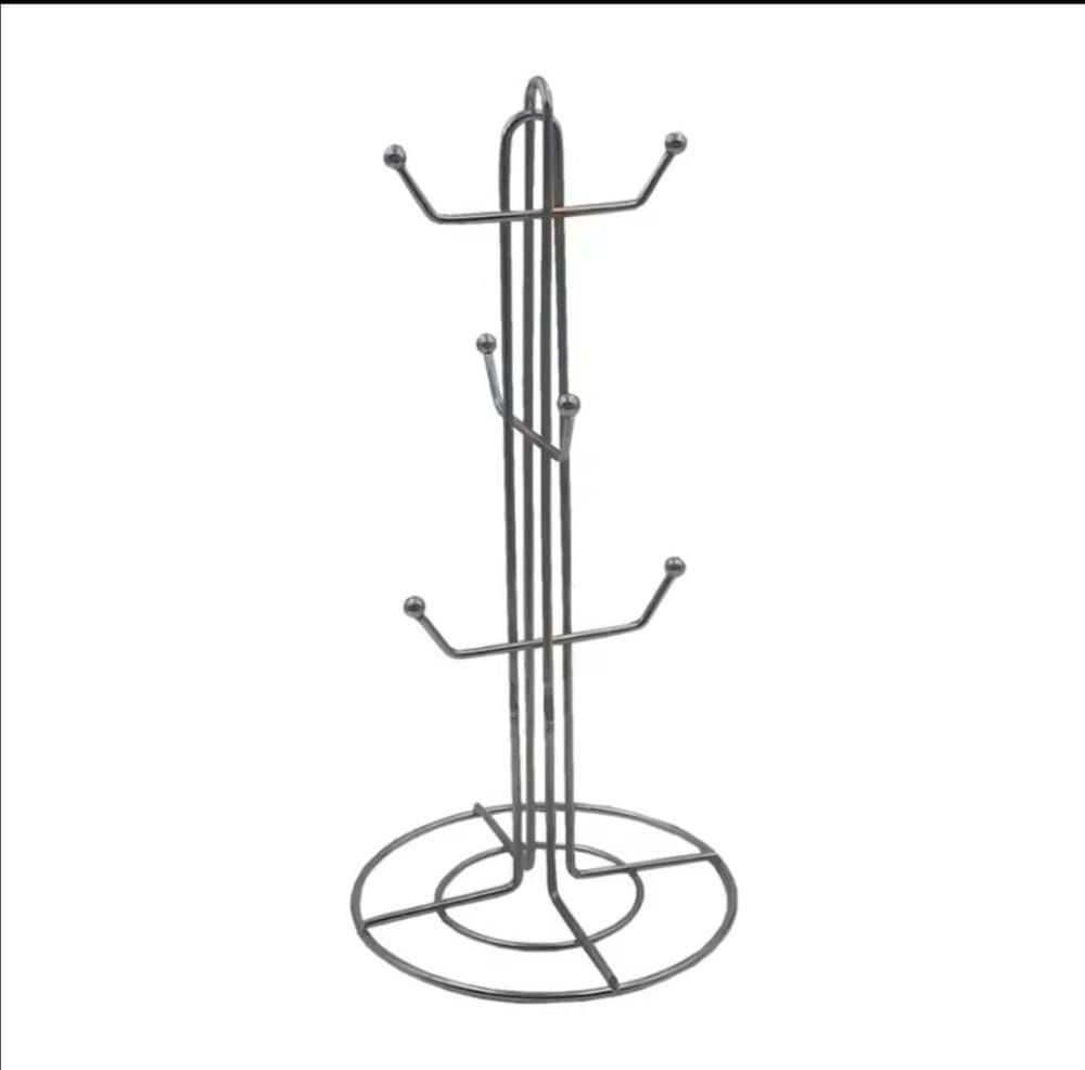 Golden cup holders 1PCThis mug tree stores and displays up to six of your favorite coffee mugs and teacups in a fashionable manner. Made from stainless steel, the round mug stand