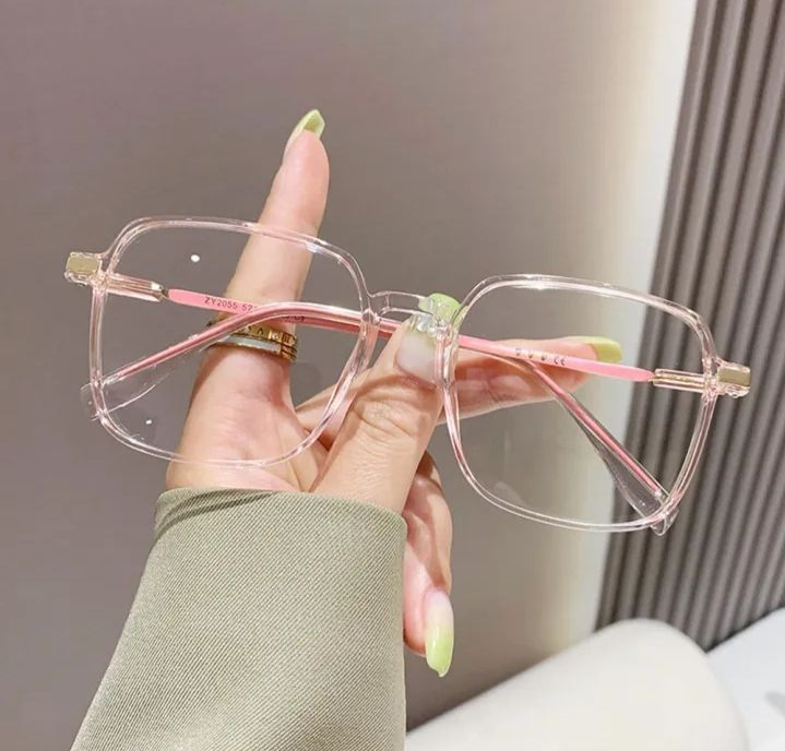 Simple Elegant Anti Blue Light and UV400 Blocking Computer Glasses Square Optical Frame Women's Eyewear (Case Not Included)