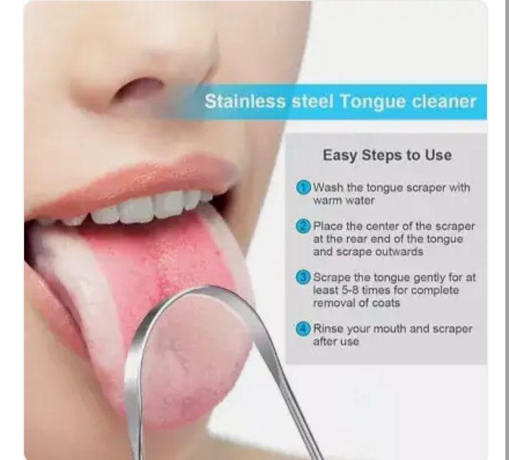 2 Pack Tongue Scrapers U Shaped Tongue Coating Cleaner & Small Opening Arc Tongue Cleaner Stainless Steel
