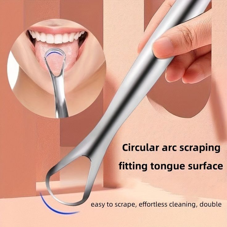 Arc Tongue Scraper Tongue Coating Cleaner Stainless Steel Tongue Brush (1 Piece)
