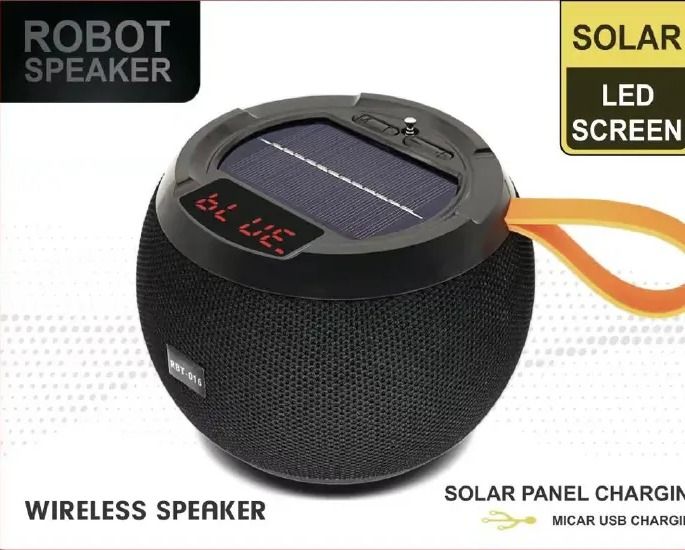 Robot Portable Bluetooth Speaker With Solar Charging Panel