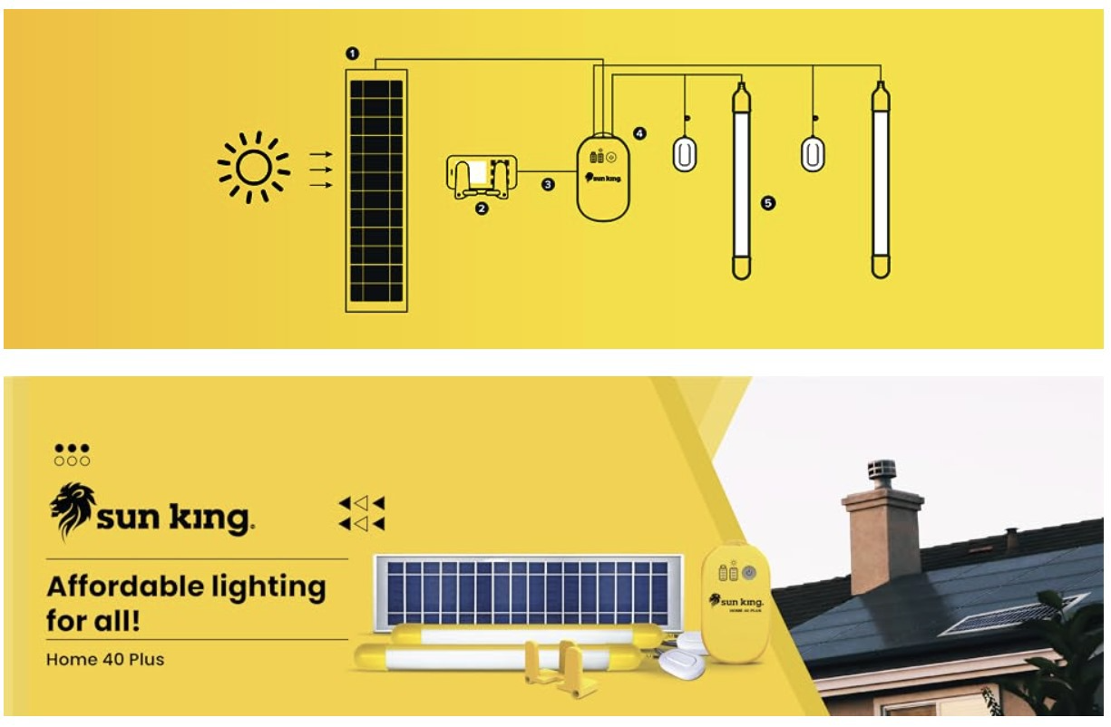 SUN KING SOLAR SYSTEM - Home 40 Plus | Portable Solar Tube Light with Mobile Phone Charging
