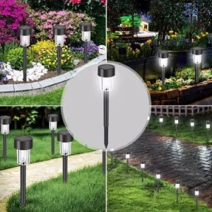 10 PC Set solar Garden Light Solar Power Path Lights LED Garden Stake Light Lawn Stainless Steel Spot Lamp for Outdoor