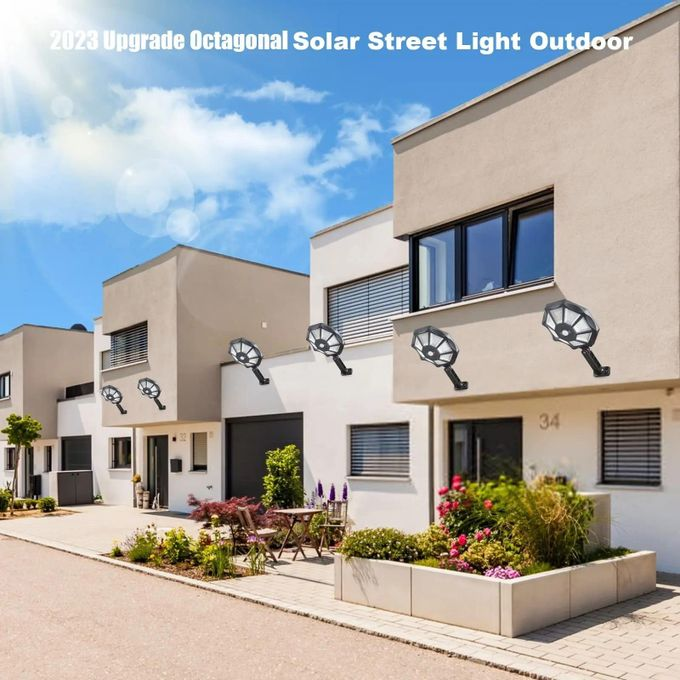 Solar Light Solar Street Lights Outdoor Wall Light with 168 LEDs 8 Light Solar Powered Outdoor Light Motion Sensor for Yard Street Lamp