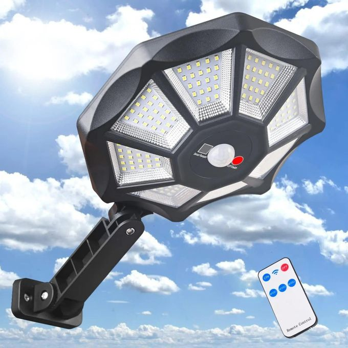 Solar Light Solar Street Lights Outdoor Wall Light with 168 LEDs 8 Light Solar Powered Outdoor Light Motion Sensor for Yard Street Lamp