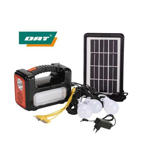 DAT Portable Home Solar Lighting System Kits With Radio +3 BULBS