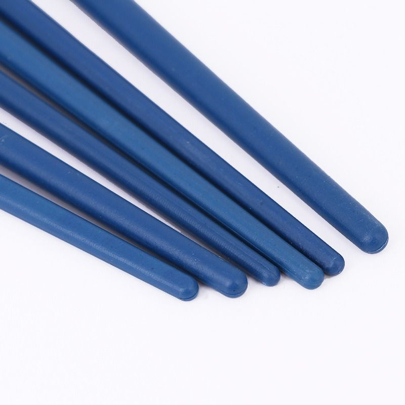 Six-pack blue long handle flat head nylon hair acrylic gouache paint brushes