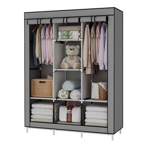Metallic Wardrobe Assemble Closets Portable Home Storage Small Furniture with Non Woven Cloth