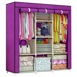 Metallic Wardrobe Assemble Closets Portable Home Storage Small Furniture with Non Woven Cloth