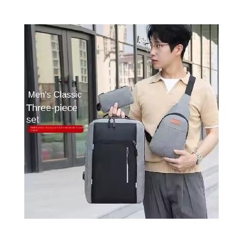 3 In 1 Men's Backpack Laptop Backpack Business Bag Men's Canvas Bag Student Bag With USB Port