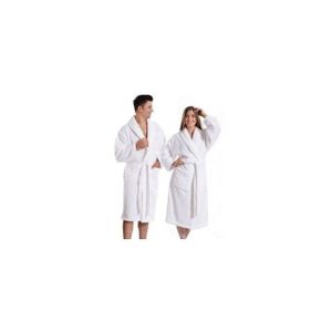 Fleece Bathrobe Long Shawl Collar Plush Robe- Unisex