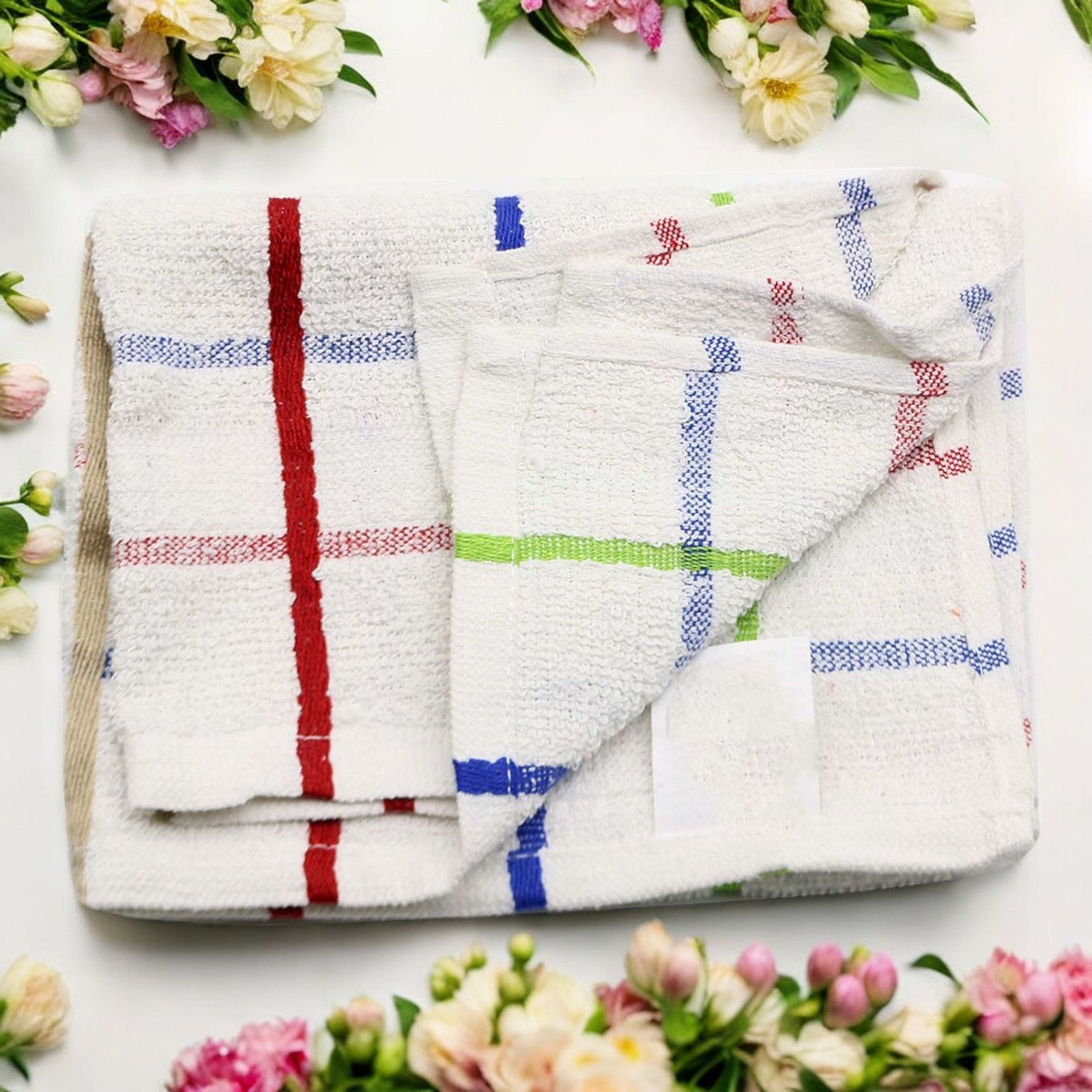 Premium Absorbent Dish Towels - Set of 6, Assorted Patterns perfect for tackling any kitchen task | Absorbent Dish Cloths 6 Pack Kitchen Towels, for Drying Dishes and Table checkered