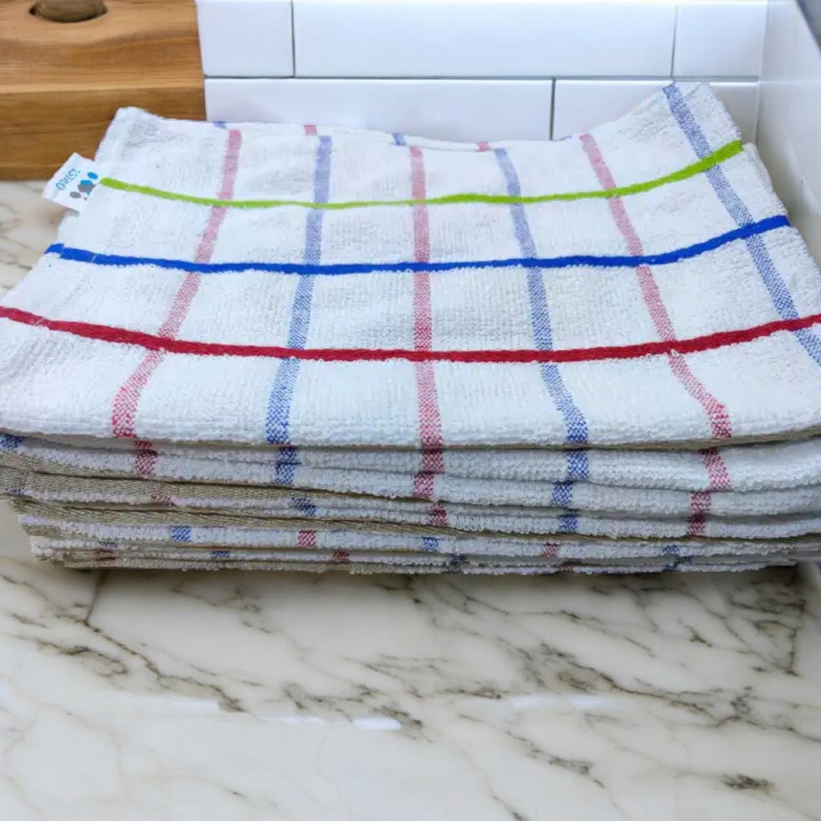 Premium Absorbent Dish Towels - Set of 6, Assorted Patterns perfect for tackling any kitchen task | Absorbent Dish Cloths 6 Pack Kitchen Towels, for Drying Dishes and Table checkered