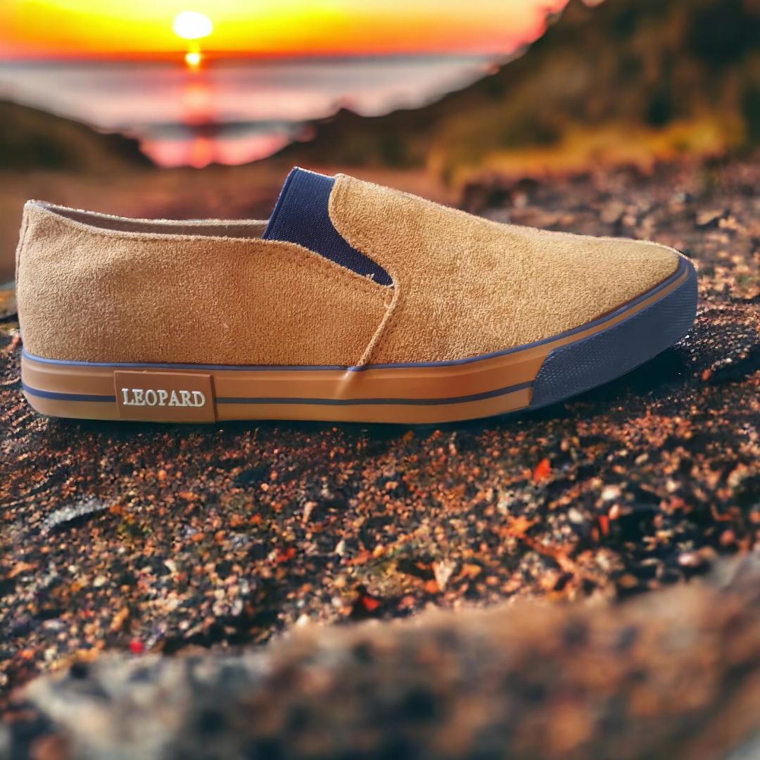 Men's High-Top Suede Slip-On Shoes - Stylish & Comfortable Casual Footwear For All-Day Wear-Brown