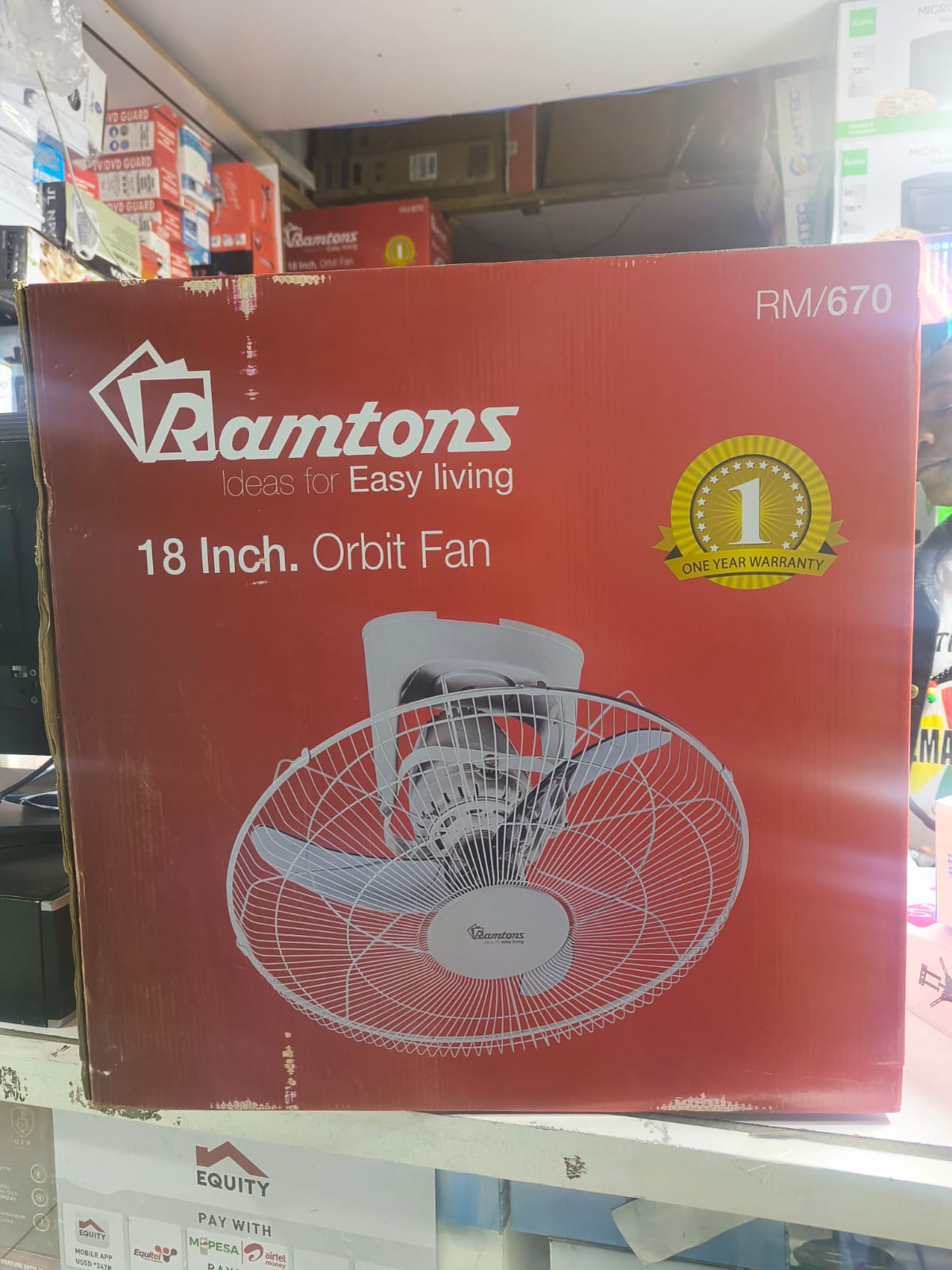 COOL AIR ALL😎😎8 inches Ramtons Orbit Fan . made with high-quality materials that are built to last. It has a durable metal frame and a sturdy base that will keep it stable even on uneven surfaces.