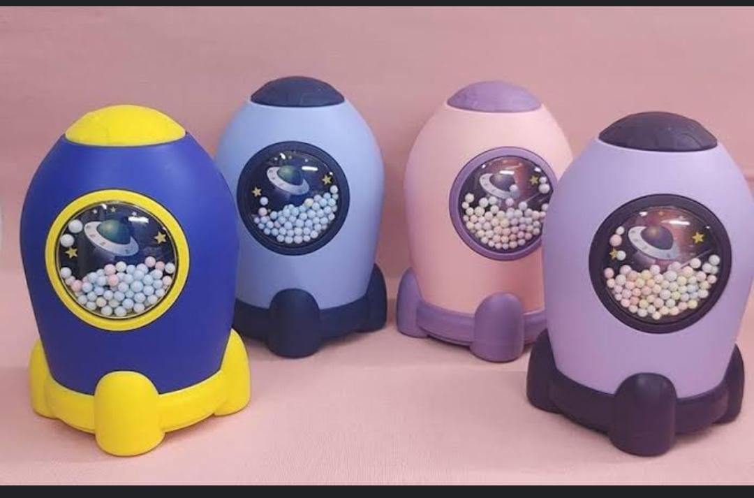 Children Piggy Bank Cute Aviation Piggy Toy Rocket Space Piggy Bank Cartoon Sticker Manual Piggy Money Box Kid.You can easily set your own password. Push the left button to the right and open the coin