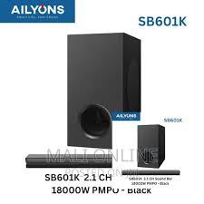 🕳🕳ENJOY THE BEAT🌿📍AILYONS 2.1ch sb501k soundbar multimedia speaker system.2.1Ch Multimedia Sound Bar
AC/DC, BT, FM, USB/SD, AUX, MP3, LED display
Built-in powerful amplifier
Full-function remote c