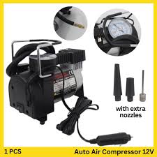🫒📍OFFERCPRICE❗️🍂1 Cylinder Air Compressor/ Tyre Inflator.12V single cylinder car air pump car tire inflator, small size and portable. Come with 3 different air nozzles, suitable for cars, some smal