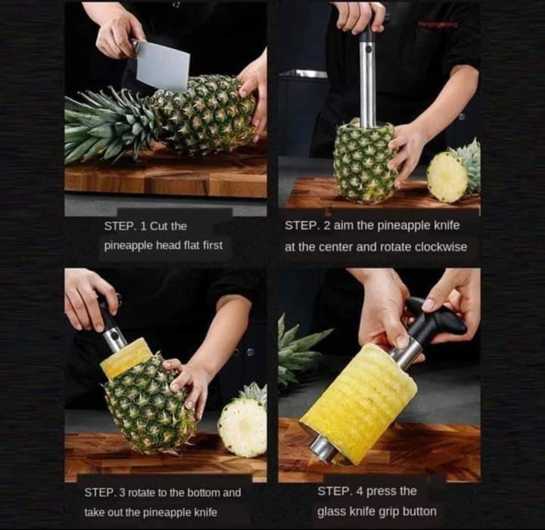 Stainless Steel Pineapple Peeler Pineapple Corer Slicer Fruit Cutter Easy Slicer Peeler Kitchen Gadget