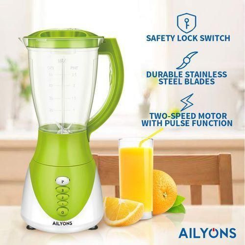 AILYONS 2 In 1 Blender & Grinder –1.5L – 350W(1year warranty. Material: ABS Plastic
Unbreakable Jar
Non-slip rubber feet
3 speeds and manual function
2 in 1 blender mill 100%
Full copper motor
Interlo