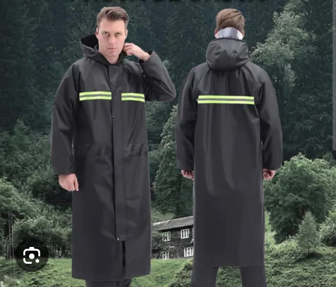Unisex Heavy Duty Raincoat – Waterproof, Hooded, Reflective – Navy Blue"rain poncho is made of an eco-friendly material (100% EVA), no plastic smell and no harmless, compared to the PVC ones.
Reusable