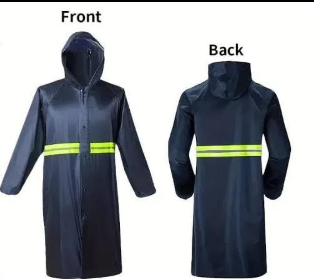 Unisex Heavy Duty Raincoat – Waterproof, Hooded, Reflective – Navy Blue"rain poncho is made of an eco-friendly material (100% EVA), no plastic smell and no harmless, compared to the PVC ones.
Reusable