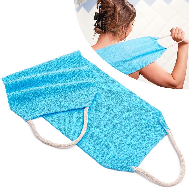 3 Pcs Exfoliating Bath Cloth Bathing Scrubber With Handles Strechable Pull Back Wash Scrub