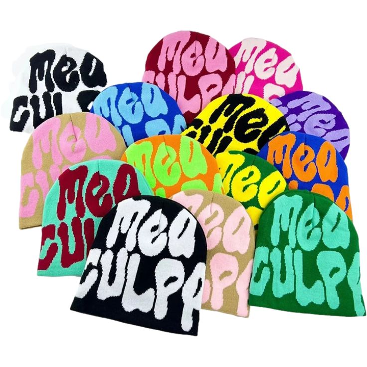 New Knitting Beanies Hat for Men and Women Paragraph Quality Cap Mea Culpa Fashion Hats