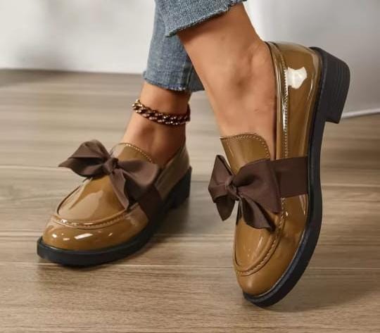 Elegant Bowtie Brogues for Women – Classic Normal Fitting Official Shoes (Black, Brown and Green)