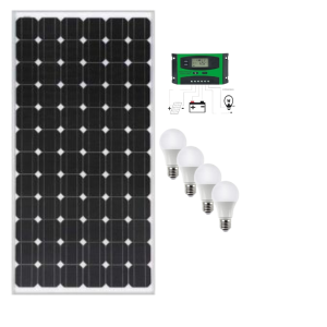 Solarmax 100W Solar Panel + 10Ah Solar Charge Controller +4 Dc Bulb