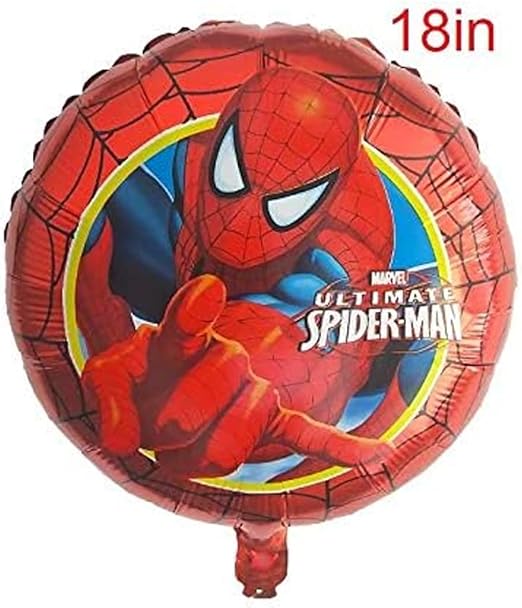 Premium Cartoon 5 in 1 Foil Balloons Set of 5 Spiderman Birthday Theme Decorations Party Supplies with Spiderman Balloons for Birthday Party Boys Kids