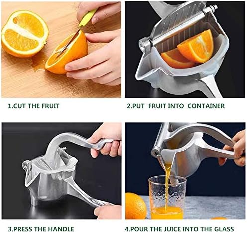 QUALITY Fruit press/Manual Juicer Fruit Hand Press, Manual Citrus Juicer, Aluminium Alloy & Stainless Steel, Easy to Use, For Oranges, Limes, Lemons & More