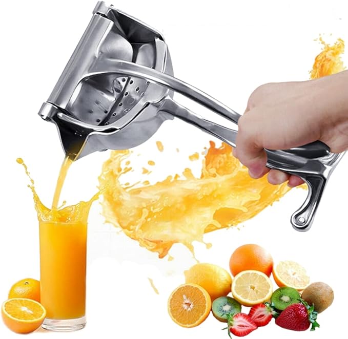 QUALITY Fruit press/Manual Juicer Fruit Hand Press, Manual Citrus Juicer, Aluminium Alloy & Stainless Steel, Easy to Use, For Oranges, Limes, Lemons & More