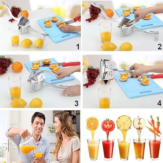 QUALITY Fruit press/Manual Juicer Fruit Hand Press, Manual Citrus Juicer, Aluminium Alloy & Stainless Steel, Easy to Use, For Oranges, Limes, Lemons & More