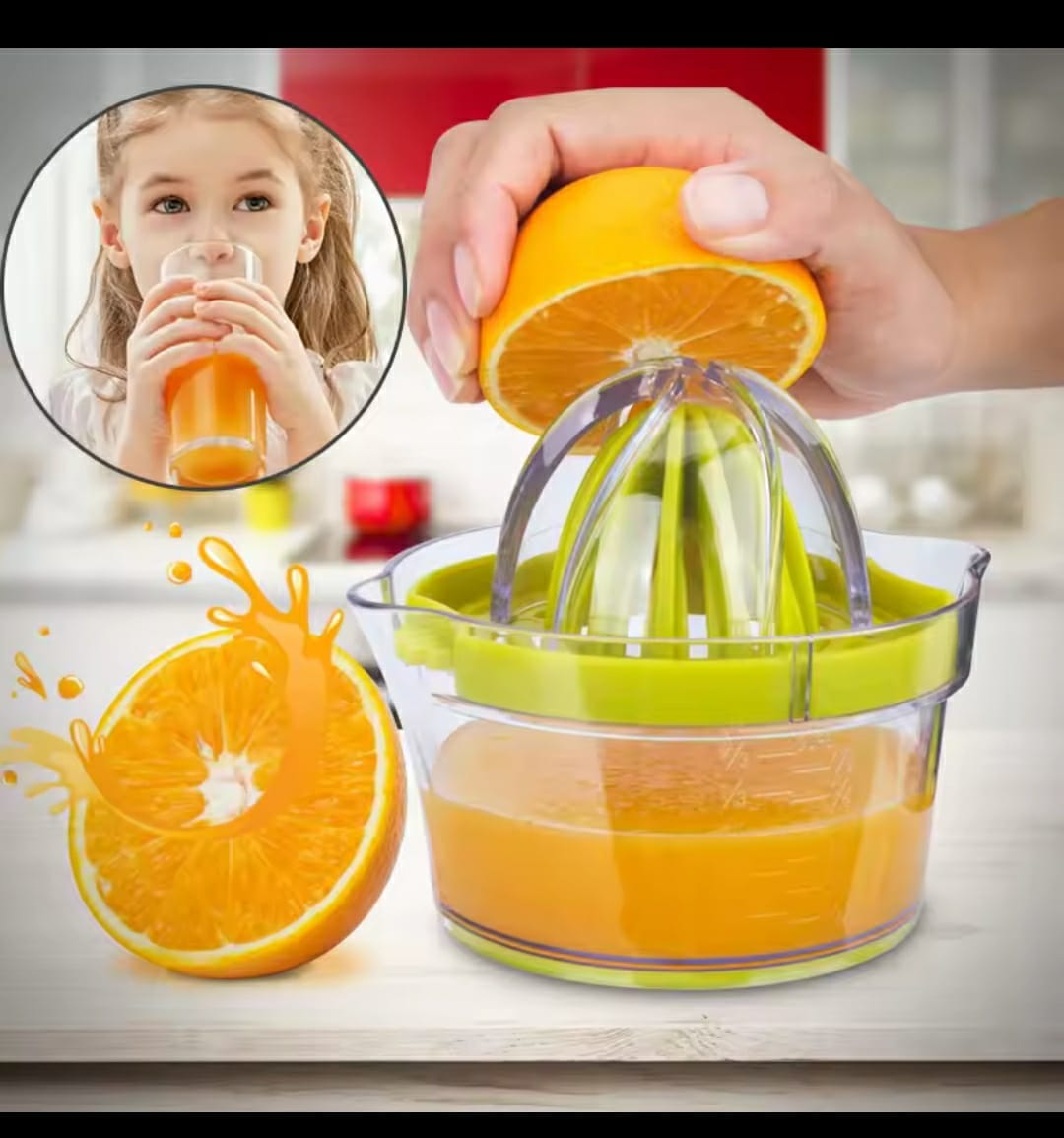 PREMIUM 4in1 Multifunctional Juicer Cup Manual Hand Fruit Squeezer Citrus Lemon Orange Hand Juicer with Stainless Steel Grinding Board Garlic Grater Egg Yolk Separator