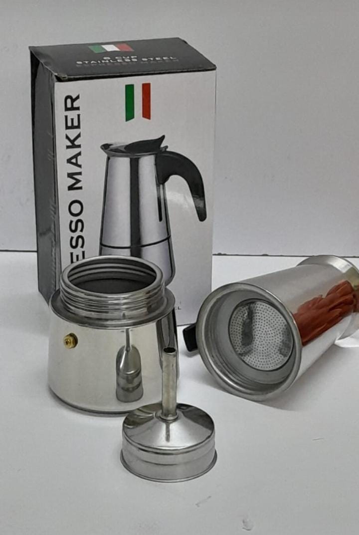 600 Stainless Steel Coffee Pot 6 Cups Stainless Steel Moka Pot Italian Coffee Maker 6 cup Stovetop Espresso Maker for Gas or Electric Ceramic Stovetop Camping Manual Italian Coffee Percolator