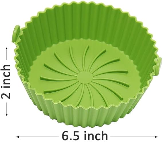2 Pack Air Fryer Silicone Pot Liners, Replacement of Parchment Paper Liners, Non-stick Reusable Air Fryer Liners