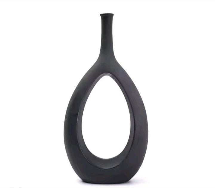 NORDIC Doughut VaseRound Hollow Vase Frosted Round Ceramic Vase Nordic Minimalist Style Decor for Wedding Table Party Living Room Office Bedroom