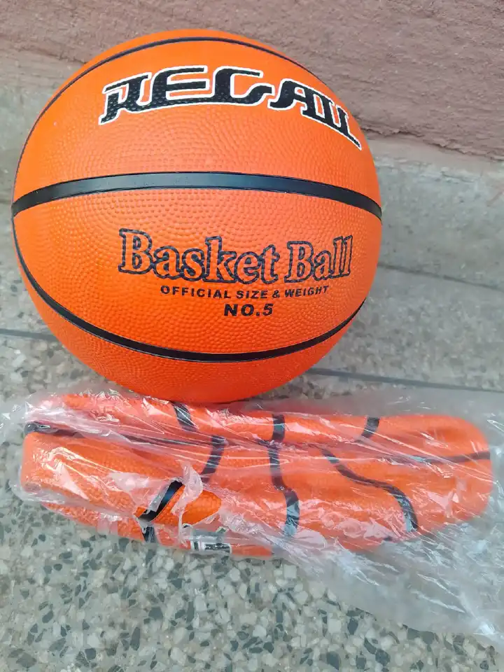 Reca Size 5 Basketball for Kids – Youth Training Ball, Durable Rubber, Indoor & Outdoor Play, Wide Channels for Grip, Includes Pump & Accessories