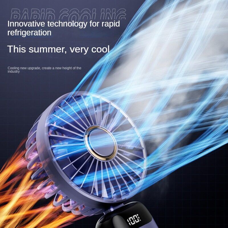 New usb handheld fan Mini portable folding small fan Digital display office student small electric fan gift