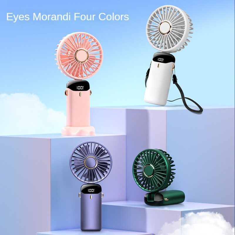 New usb handheld fan Mini portable folding small fan Digital display office student small electric fan gift