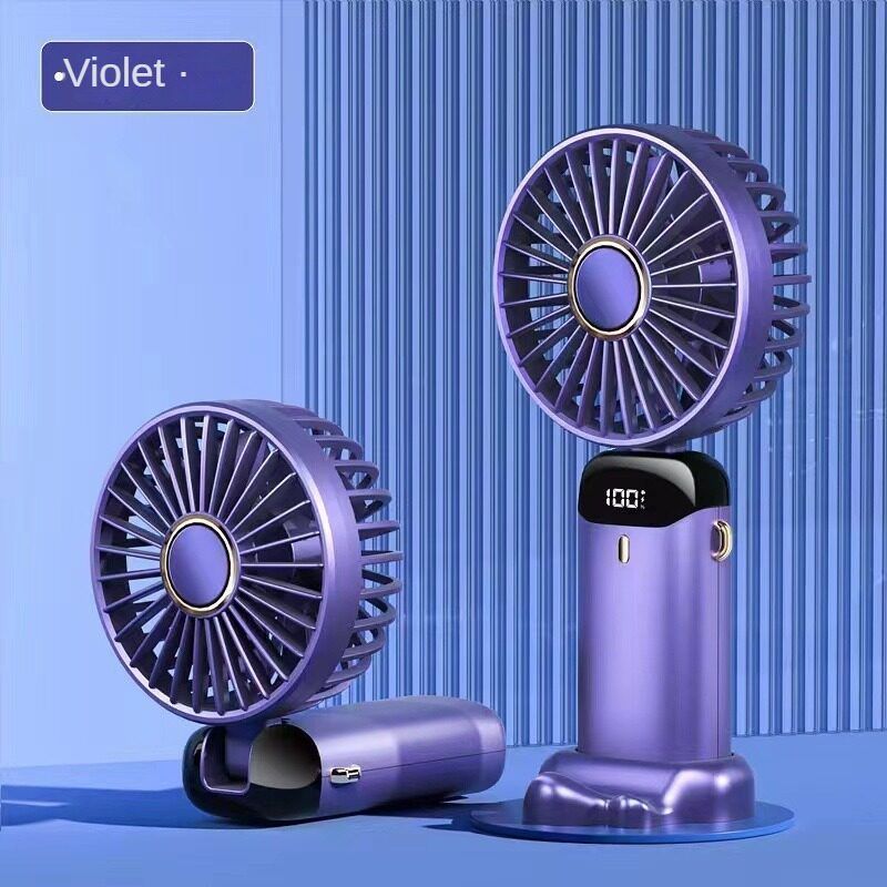 New usb handheld fan Mini portable folding small fan Digital display office student small electric fan gift
