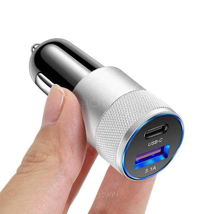 Car charger Invisible fast charging car cigarette lighter converter Car charger plug car charger double port USB+type-c