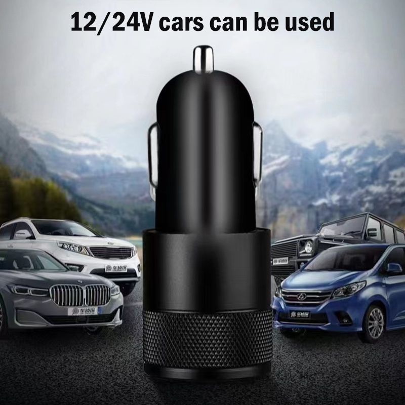 Car charger Invisible fast charging car cigarette lighter converter Car charger plug car charger double port USB+type-c