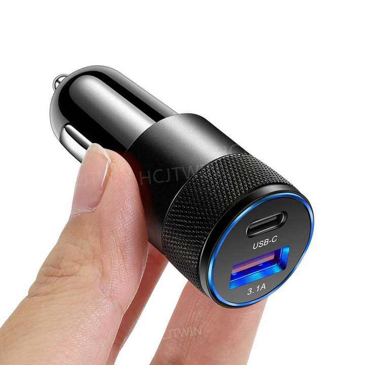 Car charger Invisible fast charging car cigarette lighter converter Car charger plug car charger double port USB+type-c