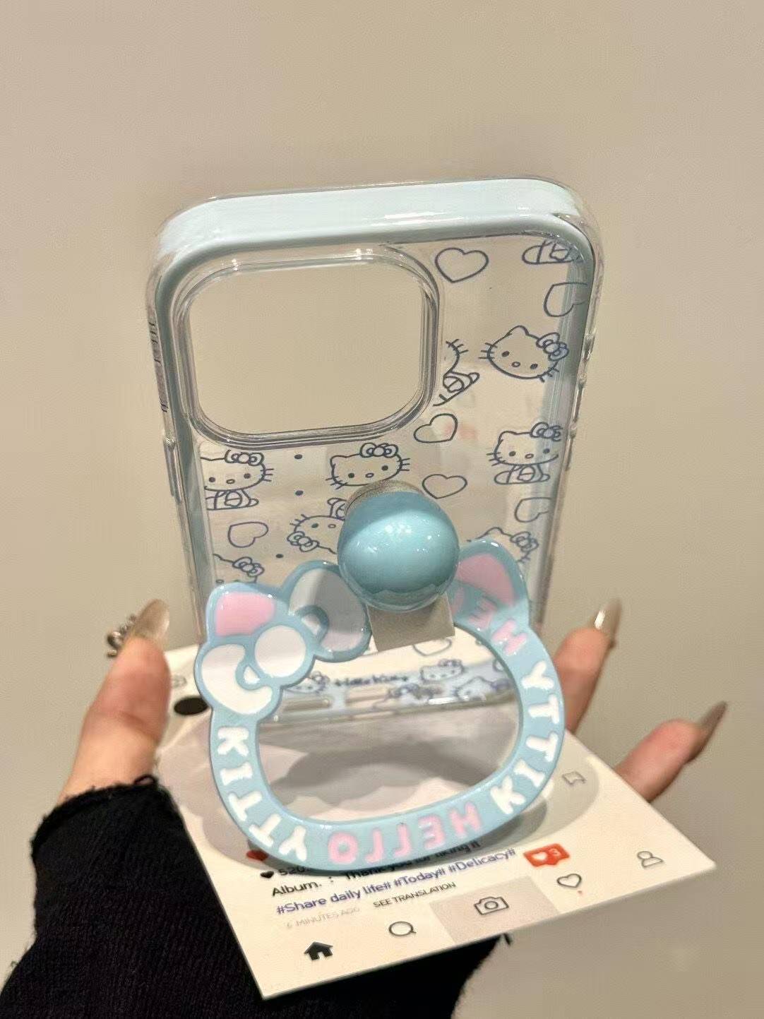 Cute full-screen Hello Kitty phone case for iPhone 16 Pro Max. Apple 15, new model 14, female 13/12/11.