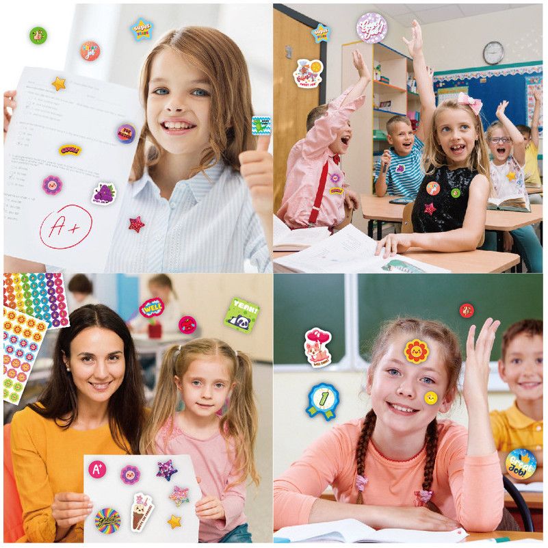 Children Reward Stickers Student Stationery Stickers Creative Cartoon Cute Teacher Reward Stickers Cute Little Girl Stickers Luggage Stickers