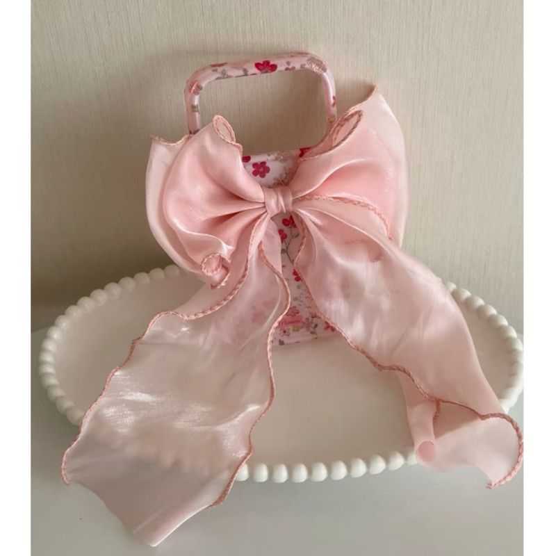 Pink series girl heart three-dimensional bowknot iPhone 17 Pro/16/15/14 phone case 13 cute 12 creative 11