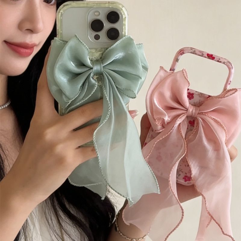 Pink series girl heart three-dimensional bowknot iPhone 17 Pro/16/15/14 phone case 13 cute 12 creative 11